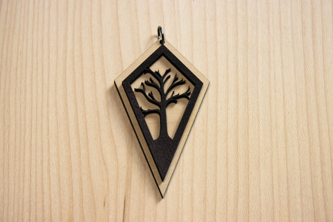 Wood Tree Pendant Laser Cut