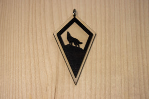 Wood Wolf Pendant Laser Cut